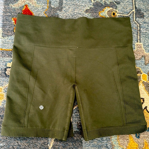 lululemon athletica Pants - Lululemon align high bike shorts yoga army green spandex 12